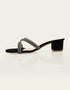 Velora Black Block Heels with Criss-Cross Glitter Straps – Essence by Rubina